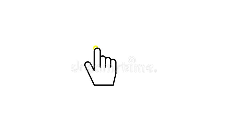 Hand Click Icon, Animation Cursor Symbol. Mouse Click Symbol Video on