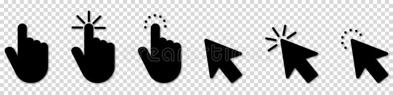 Hand click icon set. Vector pointer icons vector illustration