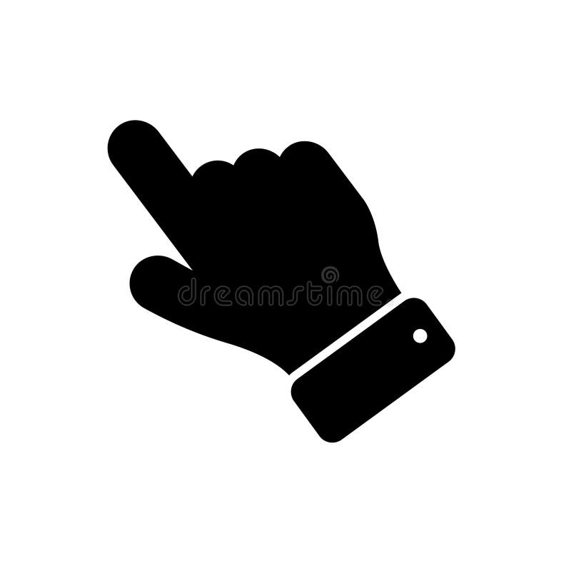 Hand click icon vector. pointer icon vector. hand cursor icon vector. Pointer click. Cursor arrow icon. Clicking with a computer stock illustration