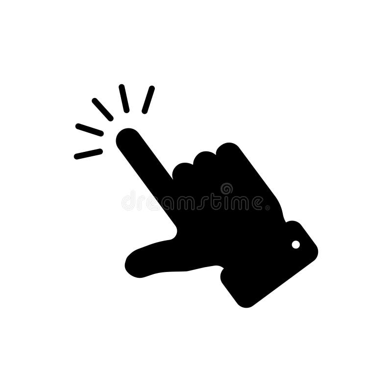 Hand click icon vector. pointer icon vector. hand cursor icon vector. Pointer click. Cursor arrow icon. Clicking with a computer stock illustration