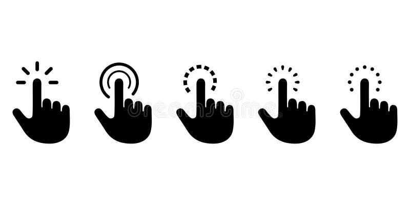 Hand click icon vector. Pointer sign and symbol. Hand cursor icon stock illustration