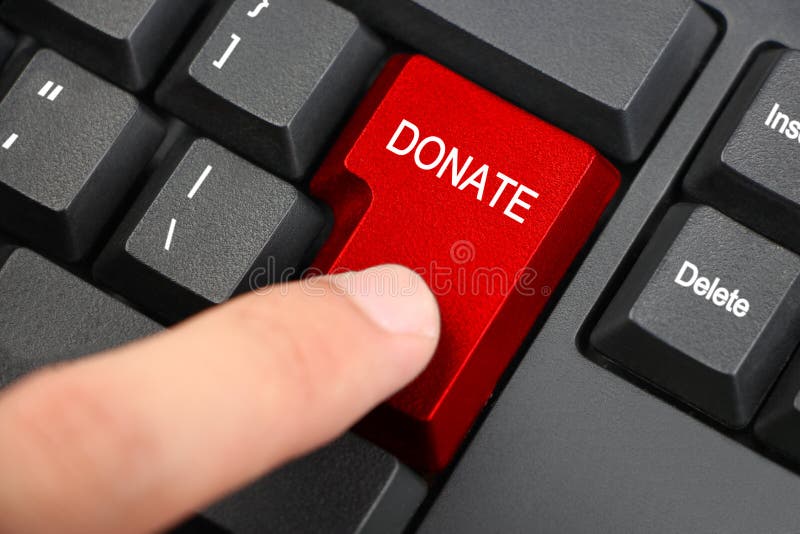 Para presionar para donar sobre el negro teclado.