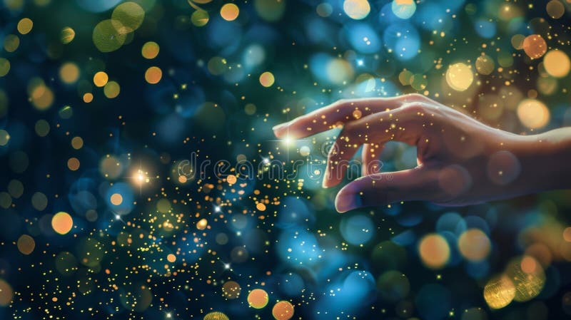 A hand clicking on a floating DeFi icon representing the userfriendly and intuitive interface of these tools for easy royalty free stock image