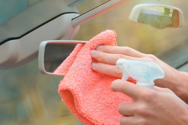 Cleaning Car Interior with Cloth Stock Photo Image of conditioning