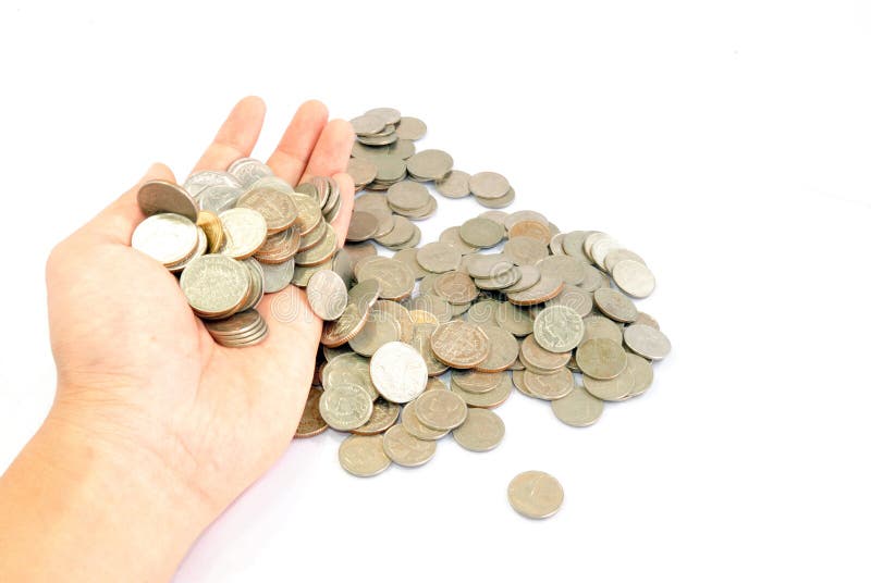 Hand with coins