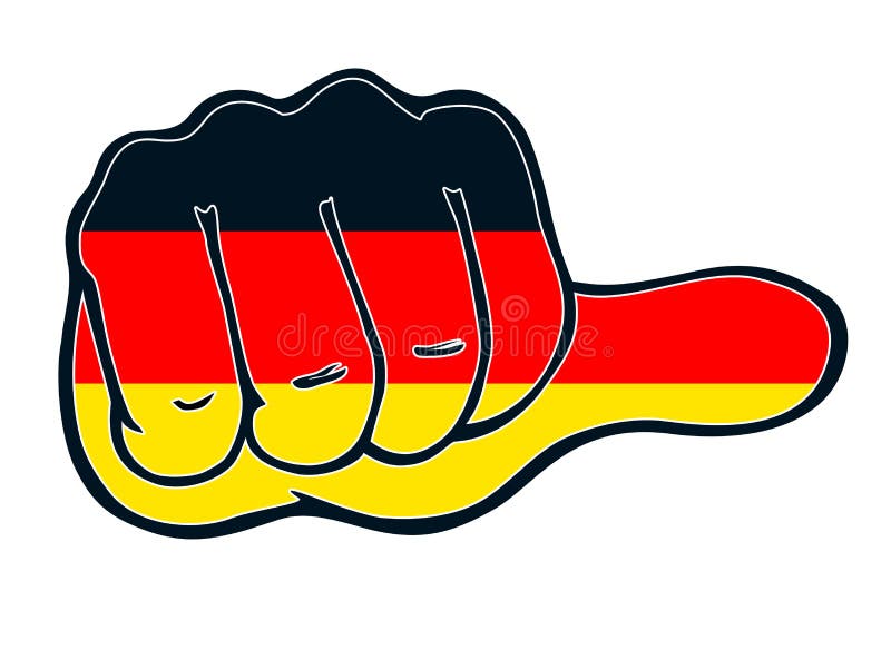 Pressure Hand with Nation Color Thumb Even Germany Stock Vector