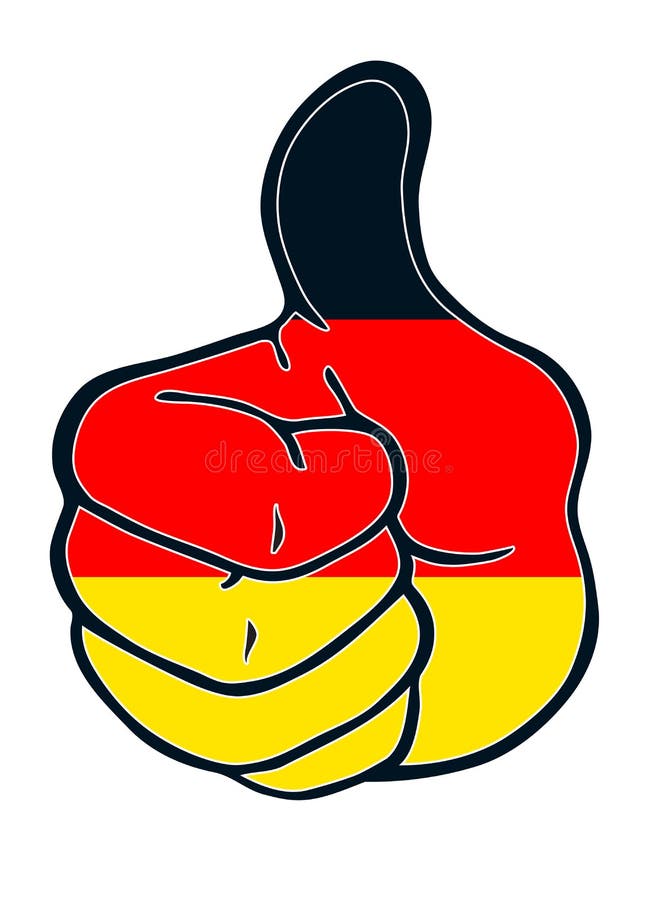 Pressure Hand with Nation Color Thumb Up Germany Stock Vector