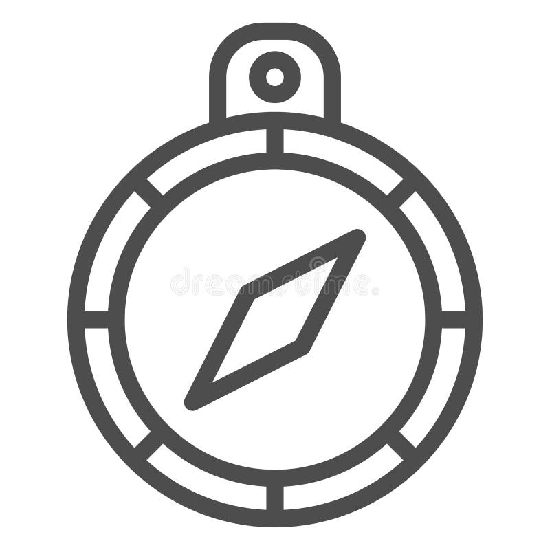 Hand Compass Line Icon. Business Direction Compass with Arrow Symbol, Outline Pictogram on White Background Stock Vector - Illustration of computer, adventure: 182827735