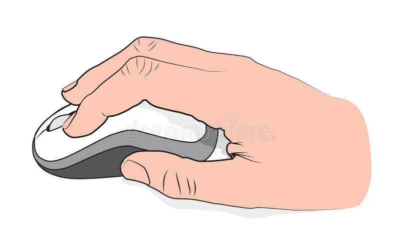 Hand with computer mouse vector stock illustration Hand with computer mouse vector stock illustration