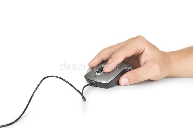 Hand with computer mouse