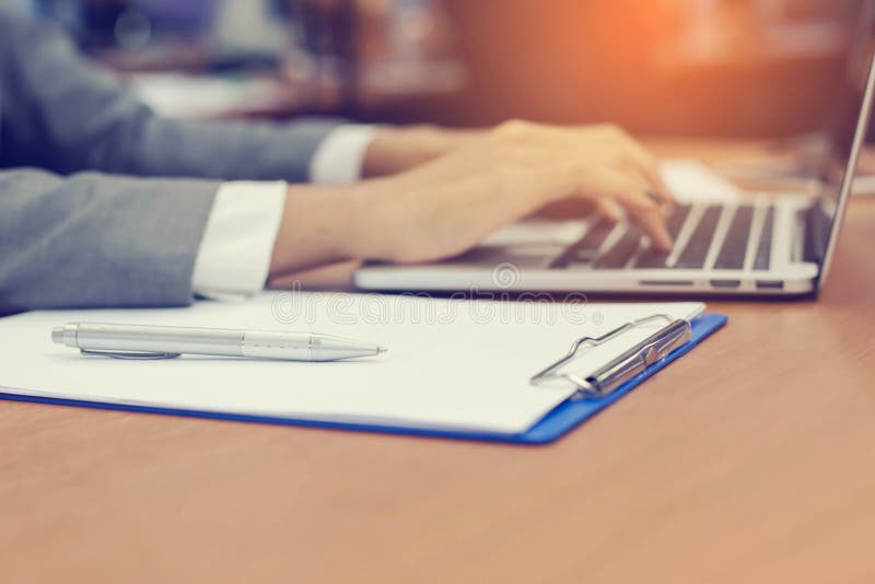 Woman Hand Control Laptop Touchpad Stock Photos Free & RoyaltyFree