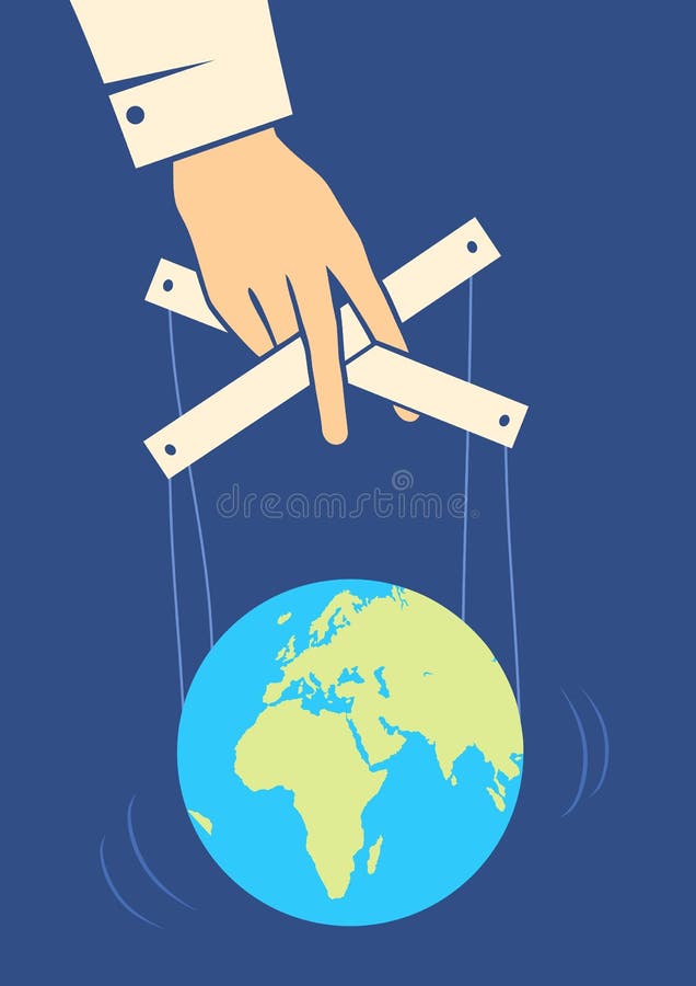 Hand controls the Earth stock vector. Illustration of harassment 19888664