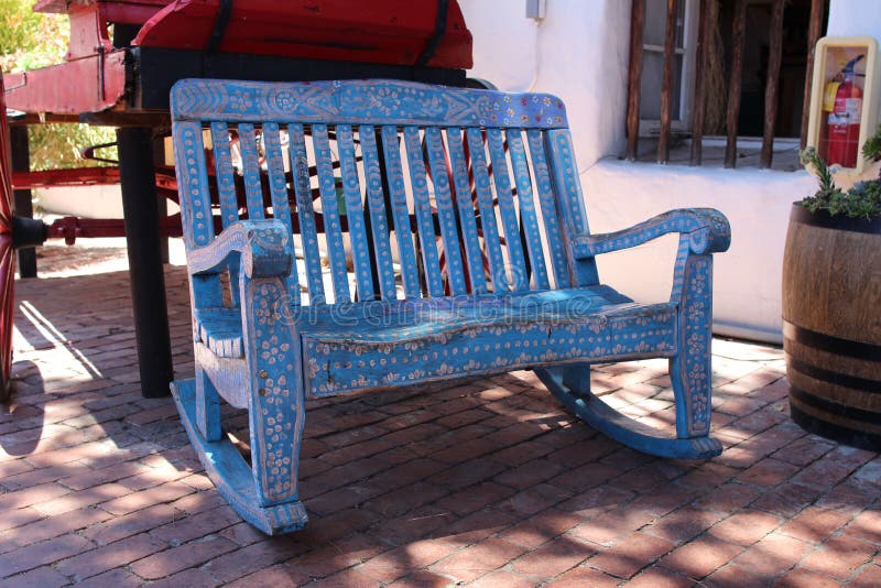 A Hand Crafted Mexican Bench Stock Image Image Of Wood Outdoors