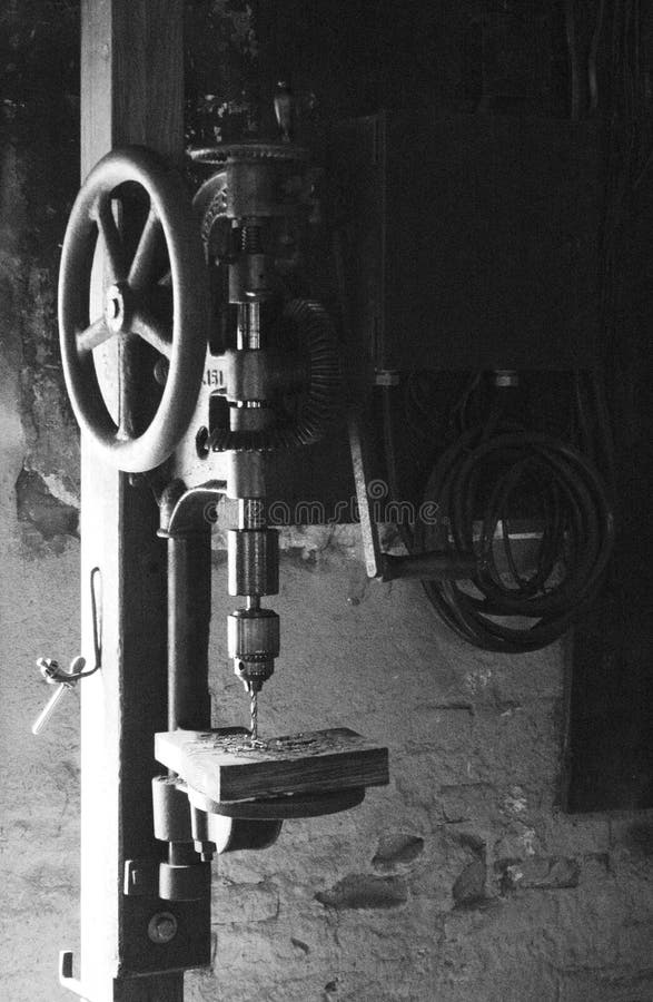 Hand Crank Drill Press stock image. Image of retro, grainy 74462495