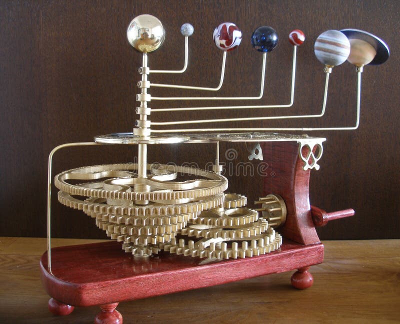 Hand crank 6 planet orrery