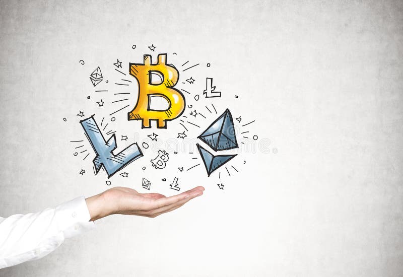 Hand, cryptocurrency och bitcoin för affärsman s royaltyfri foto Hand, cryptocurrency och bitcoin för affärsman s royaltyfri foto