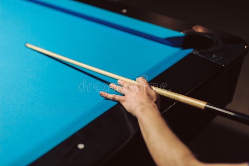 Blue Billiard Table, Balls and Cue Stock Image Image of colorful