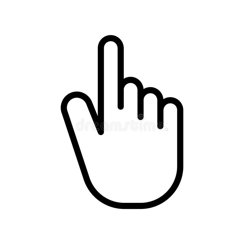 Hand-Cursor-Klick-Symbol Bild Vektor-Illustration Design Schwarz