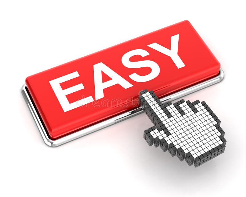 Hand cursor clicking an easy button royalty free illustration