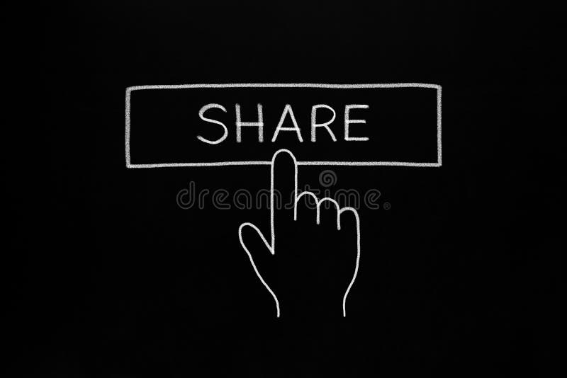 Hand Cursor Clicking Share Button stock illustration