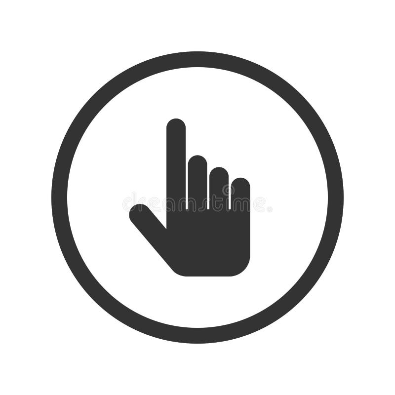 Hand cursor icon, black isolated on white background, vector illustration. royalty free illustration Hand cursor icon, black isolated on white background, vector illustration. royalty free illustration