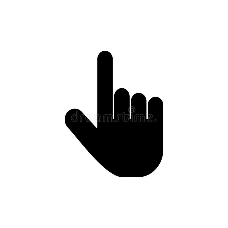 Hand cursor icon click. Hand click icon. Finger pointer isolated vector stock illustration