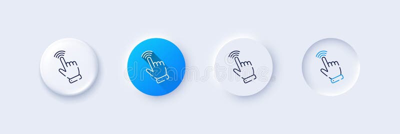 Hand cursor line icon. Click action sign. Line icons. Vector stock illustration