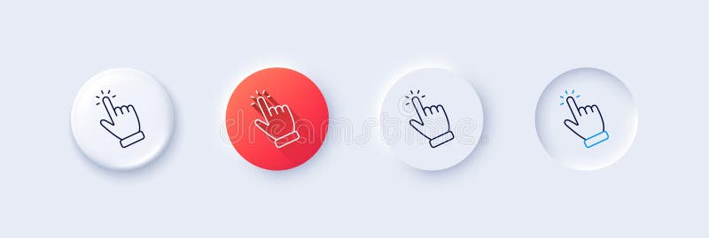 Hand cursor line icon. Click action sign. Line icons. Vector stock illustration