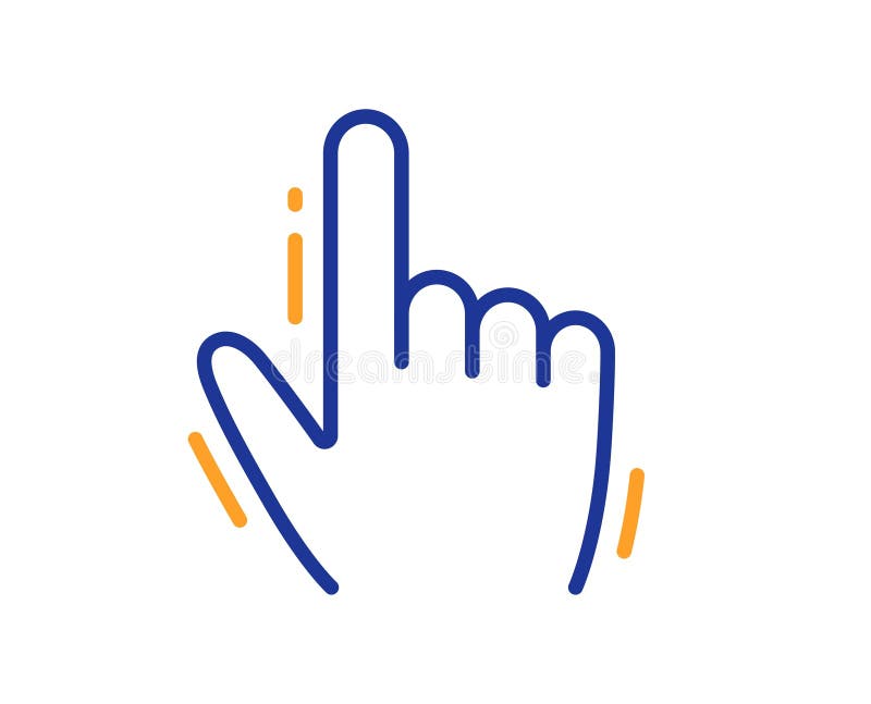 Hand cursor line icon. Click action sign. Vector vector illustration