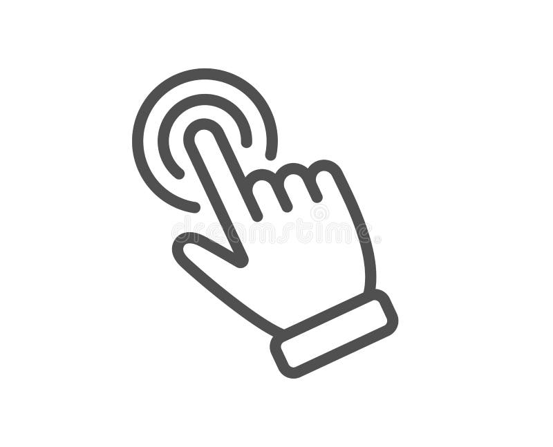 Hand cursor line icon. Click action sign. Vector stock illustration