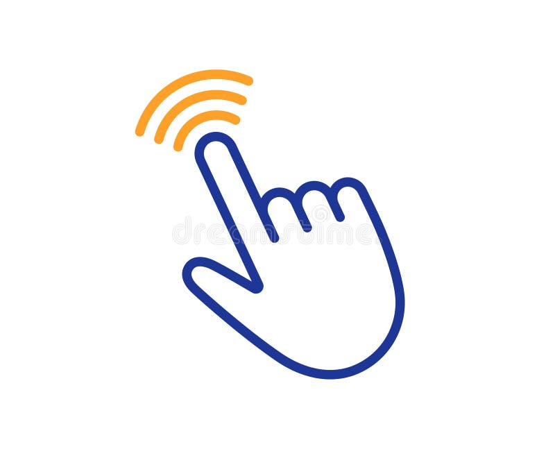 Hand cursor line icon. Click action sign. Vector vector illustration