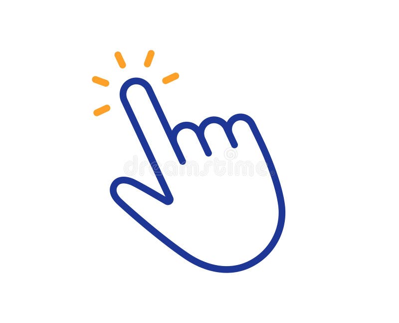 Hand cursor line icon. Click action sign. Vector stock illustration