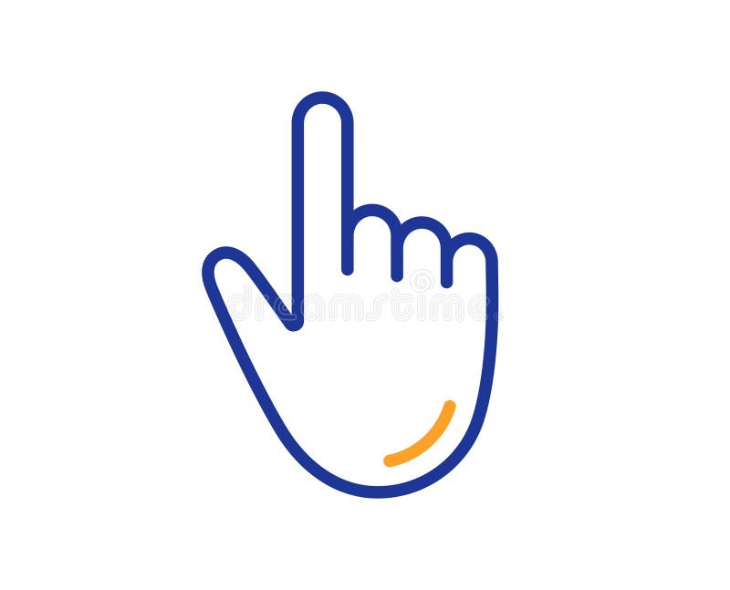Hand cursor line icon. Click action sign. Vector stock illustration