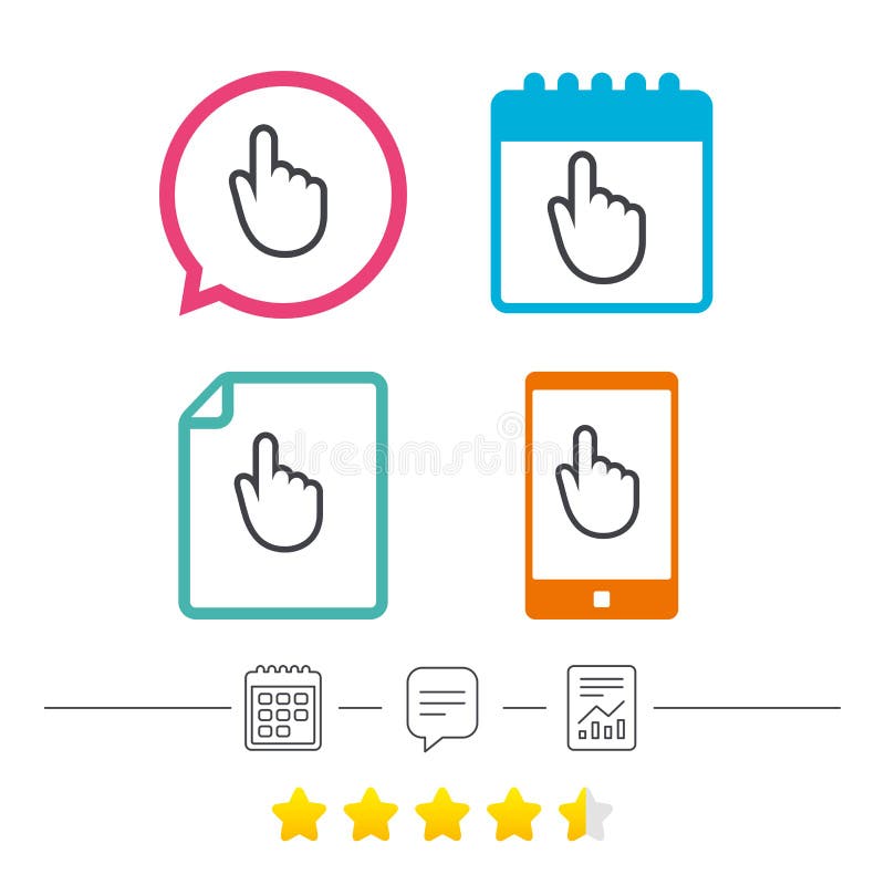 Hand cursor sign icon. Hand pointer symbol. royalty free illustration