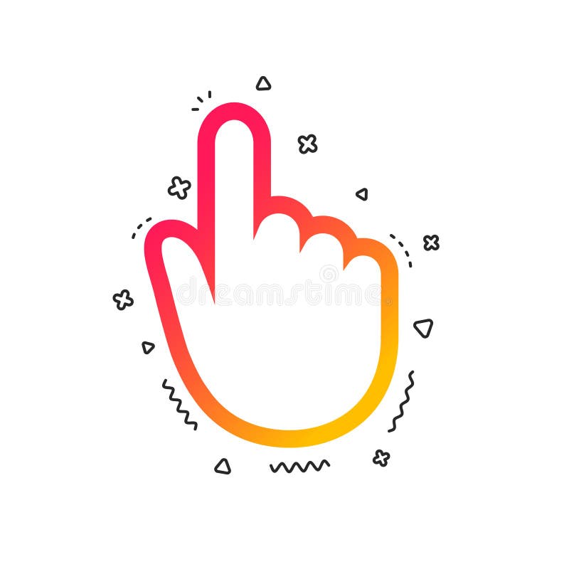 Hand cursor sign icon. Hand pointer symbol. Vector stock illustration