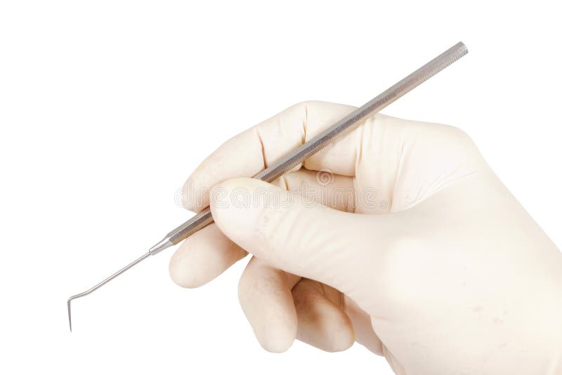 Hand with dental probe royalty free stock image Hand with dental probe royalty free stock image