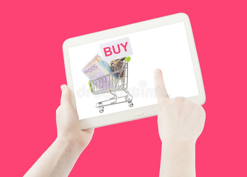 Hand die boodschappenwagentje tonen om lijst te kopen stock afbeeldingen Hand die boodschappenwagentje tonen om lijst te kopen stock afbeeldingen