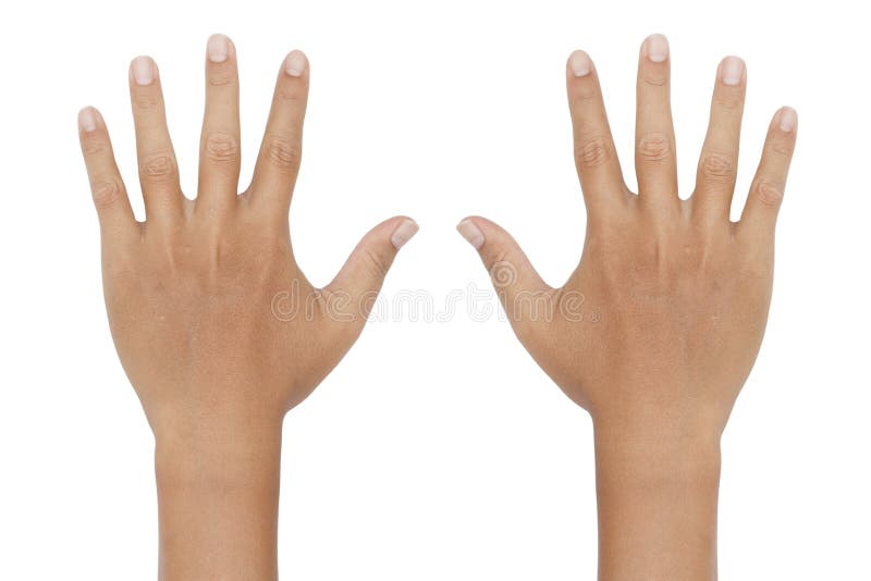 Hand die de tien vingers op witte achtergrond tonen royalty-vrije stock afbeelding Hand die de tien vingers op witte achtergrond tonen royalty-vrije stock afbeelding