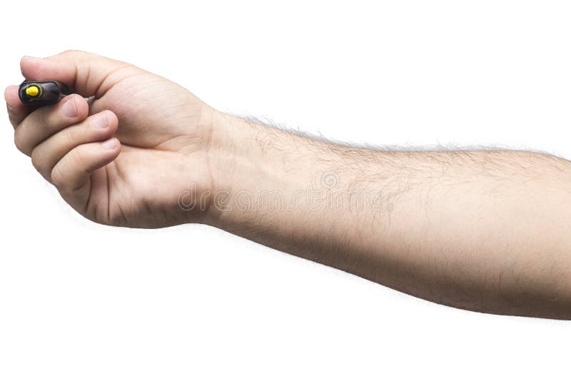 Hand die een teller op witte achtergrond houden Geïsoleerde stock fotografie Hand die een teller op witte achtergrond houden Geïsoleerde stock fotografie