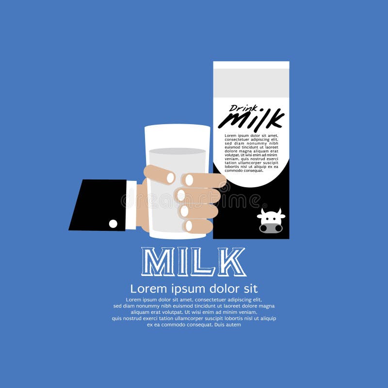 Hand, die ein Glas Milch hält. stock abbildung Hand, die ein Glas Milch hält. stock abbildung