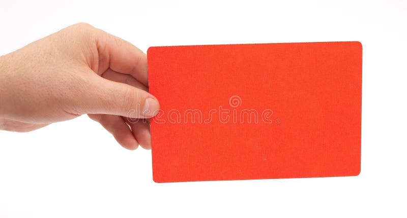 Hand, die eine rote Karte anhält lizenzfreie stockfotografie Hand, die eine rote Karte anhält lizenzfreie stockfotografie