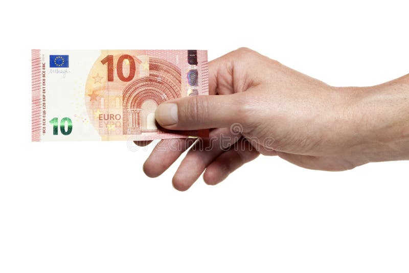 Hand, die eine zehn-Euro-Rechnung hält lizenzfreies stockfoto Hand, die eine zehn-Euro-Rechnung hält lizenzfreies stockfoto