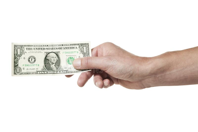 Hand, die einen Dollarschein anhält lizenzfreie stockfotos Hand, die einen Dollarschein anhält lizenzfreie stockfotos