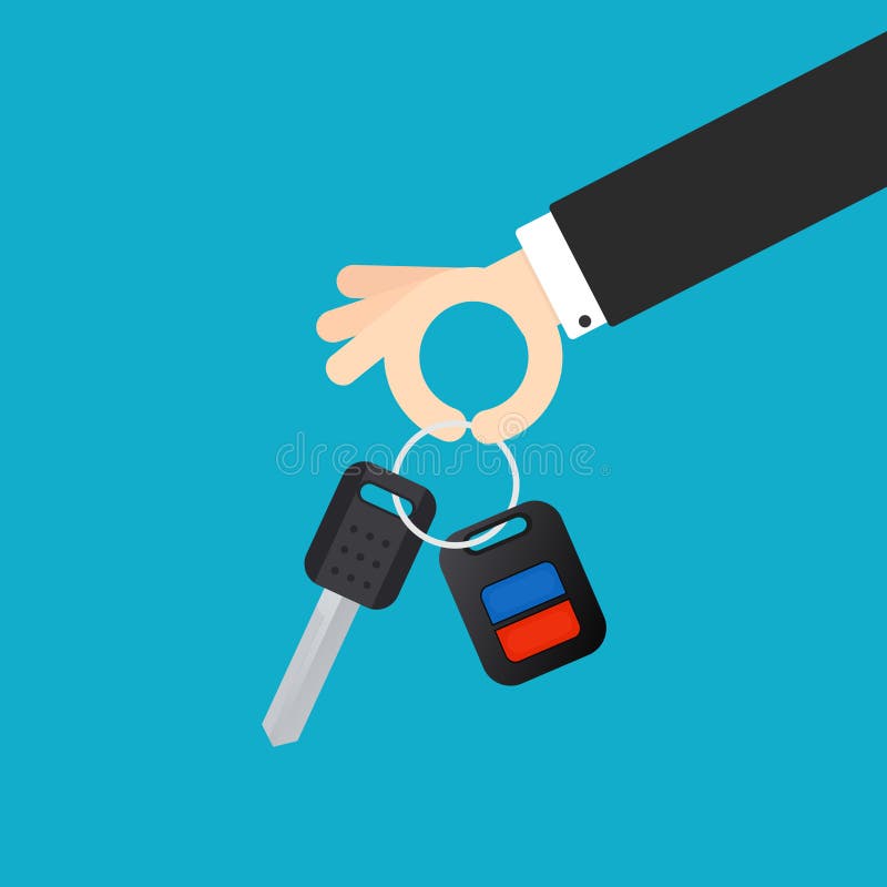 Hand die zeer belangrijke auto houden stock illustratie Hand die zeer belangrijke auto houden stock illustratie