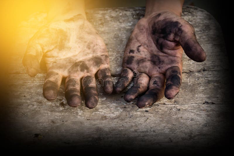 Hand Dirty Of Worker After Working Stock Photo Image of part, dirt
