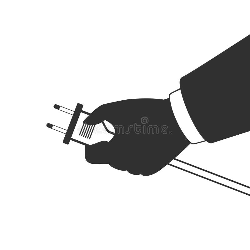 Hand Disconnecting Electric Plug Stock Illustration Illustration of