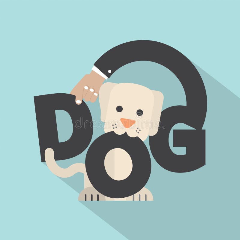 Hand with Dog Typography Design. Stock Vector - Illustration of text