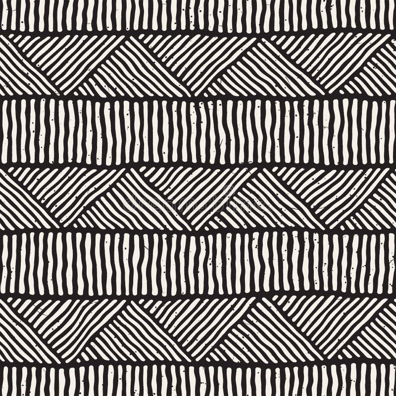 Hand dragen etnisk sömlös modell för stil Abstrakt geometrisk belägga med tegel bakgrund i svartvitt vektor illustrationer Hand dragen etnisk sömlös modell för stil Abstrakt geometrisk belägga med tegel bakgrund i svartvitt vektor illustrationer