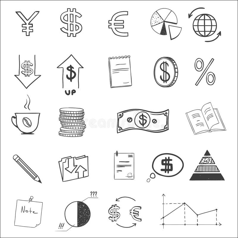 Hand draw business finance doodle sketch money royalty free illustration Hand draw business finance doodle sketch money royalty free illustration