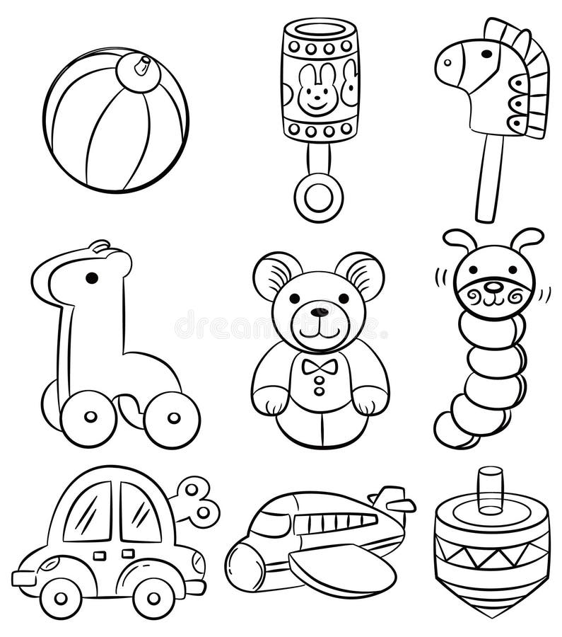 Hand Draw Cartoon Baby Toy Icon Stock Vector - Illustration of collection, mother: 18437195 Hand Draw Cartoon Baby Toy Icon Stock Vector - Illustration of collection, mother: 18437195